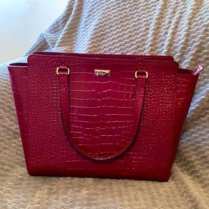 Kate Spade Burgundy crocodile satchel- NWOT